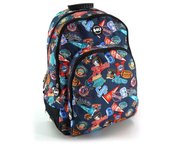 Mochila Grande, Junior, B4U, 3 Compartimentos, Cantoneras de Goma, Diseño Flags, Chico, Chica, Color Mix, 41 cm, Kiglam