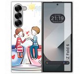 Tumundosmartphone Funda Carcasa Dura para Samsung Galaxy Z Fold 6 5G diseño Café Dibujos