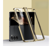 Luxury Electroplated Frame HD Transparent Phone Case for Samsung Galaxy Z Fold 6 5 4 3 5G PC Shockproof Hinge Protective Cover