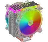 Mars Gaming MCPU66, Disipador CPU Triple ARGB, 6 Heatpipes 220W TDP, 2 Ventiladores 12cm, Multisocket Universal con Soporte 1700, Disipador Gaming Trasparente
