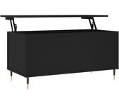 vidaXL Mesa de centro madera contrachapada 90x44,5x45 cm Blanco, Negro, Blanco brillante Mesita de Salón o Comedor o Auxiliar Mesa de Café Meuble Salón