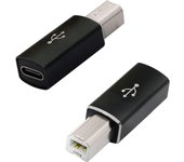 FGNS Adaptador USB C hembra a Midi USB B macho, convertidor de carcasa de aluminio USB B macho para dispositivos tipo C o portátiles conectados a piano eléctrico, impresoras, etc