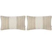 NAF NAF - 2 Fundas de cojin de decoración BLUE LEAF RAYA 100% algodón -  30x50 cm