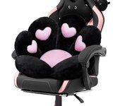 Cojín con forma de pata de gato Kawaii con forma de pata de gato de 28 x 24 pulgadas, cojín de felpa para sofá perezoso