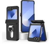 Card Holder Ring Hinge Protection Phone Case For Samsung Galaxy Z Flip 6 5 Flip6 Flip5 5G Hard PC Shockproof Protective Cover