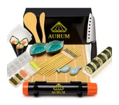 Aurum® Sushi Kit Deluxe, Vajillas Completas Kit Sushi, Arrocera Japonesa, Alga Nori, Arroz Sushi, Vinagre de Arroz, Esterilla Sushi, Regalos para la Casa, Vajilla Completa, Comida Japonesa Utensilios