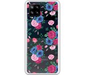 Funda original compatible con Samsung A42 5G - Patron flores azules y rojas