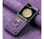 Retro PU Leather Wallet Cover for Samsung Z Flip 6 5 4 3 2 Flip6 Flip5 Flip4 Flip3 Flip2 5G Ring Card Slot Holder Phone Case