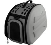 Transportin para perros y gatos plegable y lavable Yatek, recomendado para mascotas de hasta 6kg de color gris oscuro