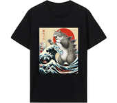 Van Gogh Starry Night Cat T-Shirt Hip Hop 100% Cotton Streetwear New Fashion Casual Tops Tees Classic Fit Cat Lover Neck 51314