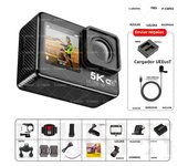 CERASTES Action Camera 5K 4K 60FPS WiFi Anti-shake Dual Screen 170° Wide Angle 30m Waterproof Sport Camera with Remote Control