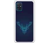 Funda compatible con Samsung Galaxy A51 - Be Unique Funda Gel reno azul geométrico