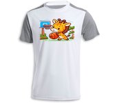 MERCHANDMANIA CAMISETA BICOLOR girafa jugador animal deporte baloncesto tshirt