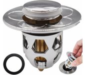 Tapón de fregadero emergente, filtro de drenaje de tapón de fregadero, válvula de drenaje emergente antibloqueo, tapón de fregadero de baño tipo empuje