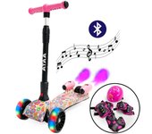 Patinete Shuttle PREMIUM para niños con humo, patinete infantil de 3 ruedas con luces led en las ruedas, humo, altavoz y bluetooth para escuchar música, el manillar es regulable en altura para adaptarse al crecimiento del niño.