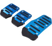 3PcsUniversal AluminumAutomatic Transmission Car Foot Gas Blue Pedal Set Red Silver CoverNon-SlipPedals BrakeKit Fuel