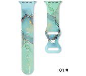 Jade Abstraction Silicone Strap for Apple Watch 9 8 7 SE 6 Printed Band Replaceable Bracelet for iWatch 49mm 45mm 44mm 42mm 41mm