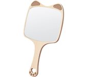 Espejo de Mano, Espejo Portatil de Madera, Profesional Espejo Mano con Mango, para Mujer Maquillaje Diario, Corte de Pelo, Cuidado Facial (Cuadrado)