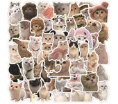10/30/60pcs Kawaii Cats Stickers Toys Cute Kitten Cartoon Decals For Kids DIY Laptop Scrapbook Stationery Fridge Funny Sticker