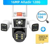 8K 16MP WiFi Camera 10X Zoom Four Lens Outdoor Security Protection PTZ IP Camera Motion Detection Smart CCTV Surveillance Camera