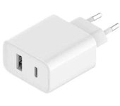 CARGADOR DE PARED XIAOMI 33W BLANCO - 1 x USB-C , 1 x USB-A - ADMITE CARGA SIMULTANEA