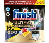 Finish - Powerball Ultimate Infinity Shine Limón, 80 | 160 | 240 Pastillas Lavavajillas, Quitagrasas, Formato 1x80 | 2x80 | 3x80