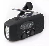 Radio, linterna, Banco de potencia, admite tres modos de fuente de alimentación: Solar, C manivela y tipo, luz de lectura del cargador de batería de linterna LED (rojo)