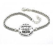 Pulsera Bolas De Plata Para Amigas juntas Somos Lo Más