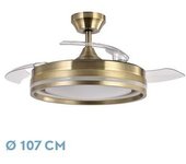 FABRILAMP Ventilador DC Cerrato Cuero 72W 3 Aspas Desplegables