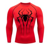 Spider Print Athletic Quick Dry Tshirts Tops Gym Workout Running Compression Shirts for Men Baselayers Undershirts Rash Guard
