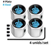 AQTQAQ 4Pcs/Set Anti-theft Aluminum Tire Valve Stem Caps, Metal with Rubber Ring, Dust Proof Cover Universal Fit for Cars, SUVs