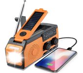 Emergency Solar Crank Radio with Flashlight and Reading Lamp,AM/FM/NOAA Protable Radio for Home and Outdoor