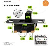 Micro Slide Switch Spdt 3 Pin 5 Positions Mini ss12f15 ss12f44 1p2t 3mm 4mm 5mm 6mm Small Toggle Pcb Mount Terminal for Arduino