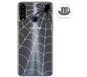 Tumundosmartphone Funda Gel Transparente para Samsung Galaxy A20s diseño Araña Dibujos