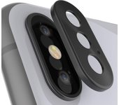 Actecom Protector de cámara Compatible con iPhone X/Xs/Xs Max Marco Protector de Camara Negro Aluminio Lente Relieve Adhesivo