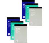 Tradineur - Pack de 6 blocs de notas, 80 hojas cuadriculadas, incluyen matriz de corte y tapas de cartón, anotaciones (Tamaño A5 - 145 x 210 mm - Color cubierta aleatorio)