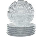 Platos de vidrio para la cena, platos de cristal, platos de postre, vajilla para aperitivos y frutas, decoración de mesa para bodas y festividades, estilo A decorativo de 6 pulgadas