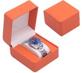 Single Watch Gift Box with Pillow PU Leather Wristwatch Display Case Organizer for Men Gift box