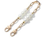 Accesoriosparabolsosparamujer Cadena de perlas para bolso, cadena de repuesto para bolso de mano con asa corta doble con cierre de metal para funda de móvil, cartera, bolso de mano, llavero