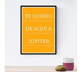 Nacnic Poster Con Mensaje Feliz. Lámina Te Quiero De Aquí A Jupiter. Imagen Para Decorar Con Mensajes Felices, Para Alegrar El Día, Y Para Relajar El Ambiente.