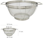 SANCO STORE - ORYX Escurridor Malla Acero Inoxidable Con Asas Ø 22 cm.