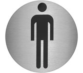 SANCO STORE - ORYX Placa Adhesiva Baño "Hombre" Acero Inoxidable Ø 7 cm.