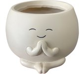 Smile Face Planter with Drainage Hole Small Cactus Planter Resin Cute Plant Succulent Pot for Home Room Decor
