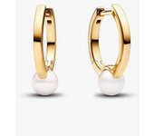 PANDORA Pendientes de Perlas, Gift de San Valentín, Dorados, de moda, Elegantes para Novia