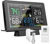 Tuya WiFi Smart Weather Station Temperature Humidity Meter Atmospheric Pressure Time Auto Calibration Moon Phase Weather Clock