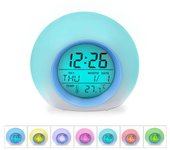Reloj despertador digital para niños con luz LED de colores, reloj despertador que cambia de 7 colores, lámpara de noche para niños y niñas, regalo de cumpleaños