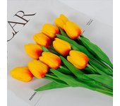 5pcs 1 Bouquet Orange Tulip Flower Artificial Tulip Bouquet Fake Flower for Home Garden Wedding Decor