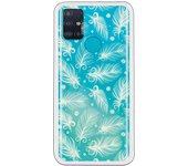 Funda compatible con Samsung Galaxy M51 - Patron plumas blancas