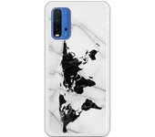 Funda compatible con Xiaomi Redmi 9T/Pocophone M3 - Be Unique Funda Gel mármol mapa negro