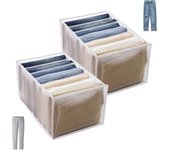 Juego de 2 organizadores plegables para cajones de ropa y pantalones, caja de almacenamiento con cajones para limpiar el armario para camisas, camisetas, pantalones, ropa interior